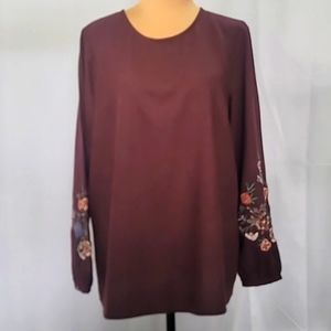 J. Jill Womens Lightweight long sleeved Wine Color Tunic style  Size M